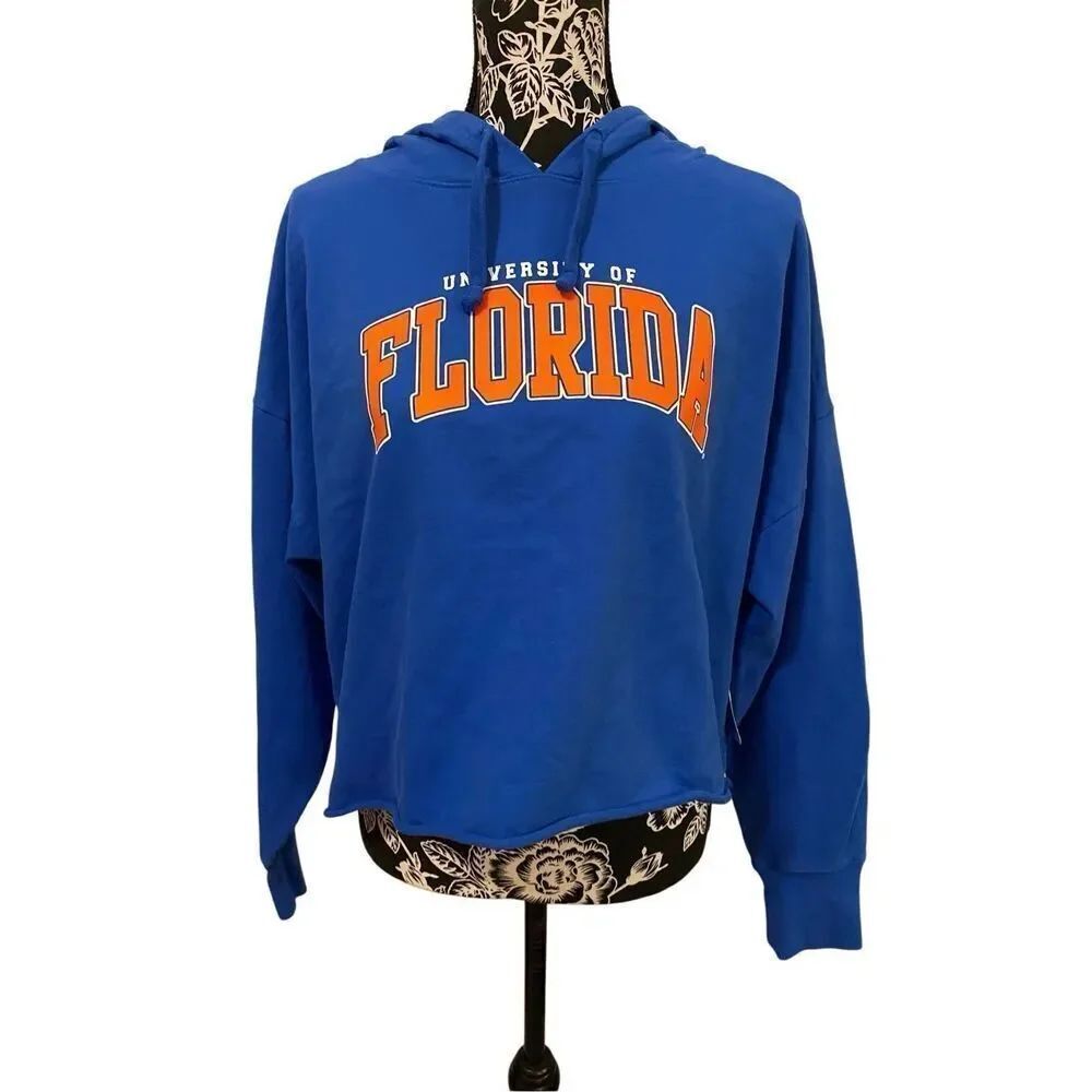 Nwt Zoozatz University Of Florida Gators Cropped Hoodie Sweatshirt Sz Large